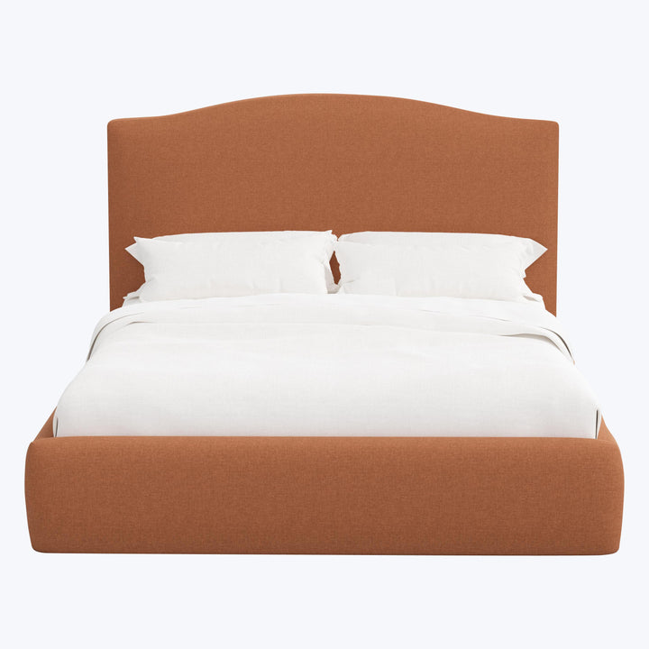 Camille Platform Bed Twin / Zuma Linen Terracotta
