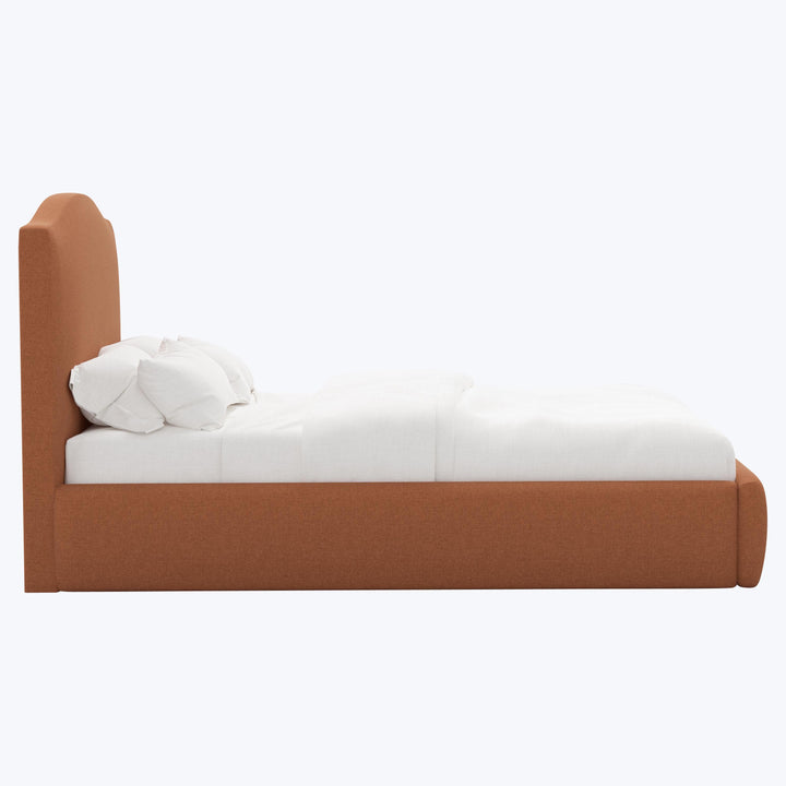 Camille Platform Bed Twin / Zuma Linen Terracotta