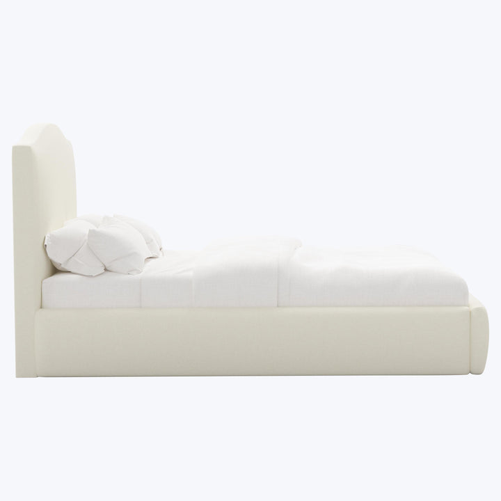 Camille Platform Bed California King / Zuma Linen White