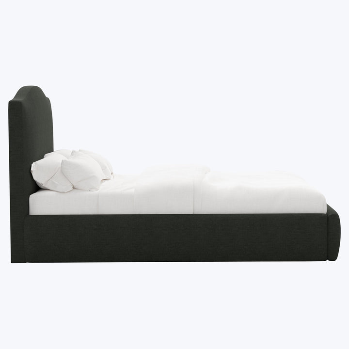 Camille Platform Bed Twin / Zuma Linen Black