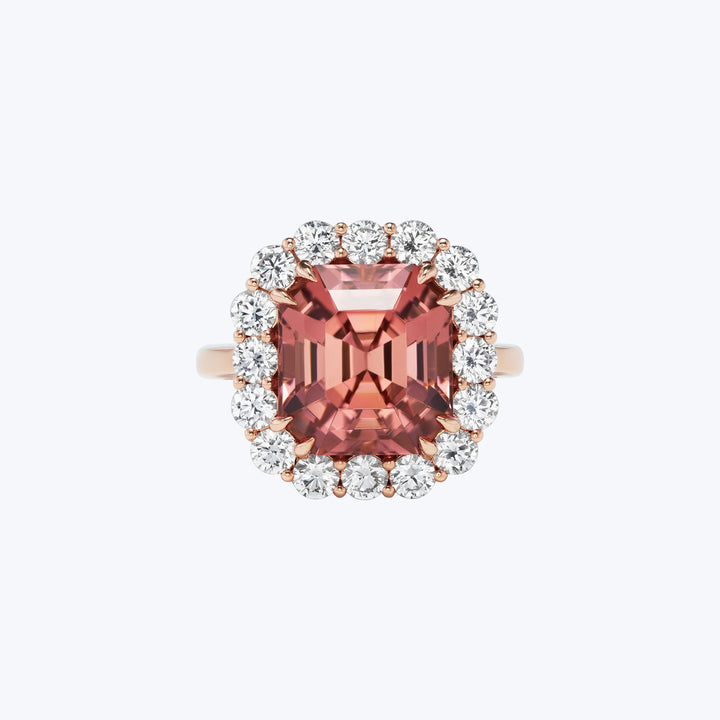 Peach Tourmaline Bloom Ring