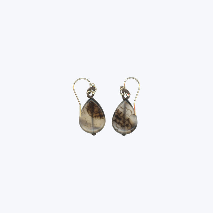 Brown Agate Drop Earrings