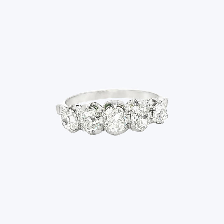 Edwardian Diamond Five-Stone Band in Platinum