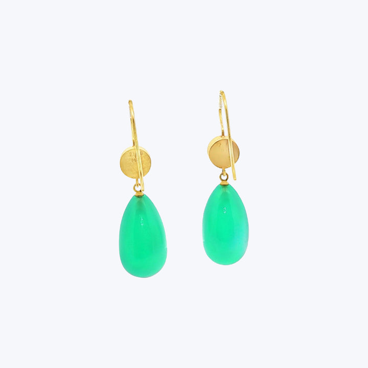 22K / 18K Mallary Marks Sapphire and Chrysoprase Eve Drop Earrings