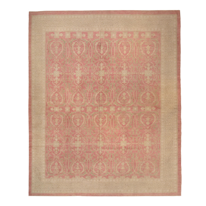 Red Vintage Traditional Wool Cotton Blend Rug - 10'2" x 12'1"