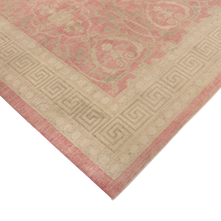 Red Vintage Traditional Wool Cotton Blend Rug - 10'2" x 12'1"