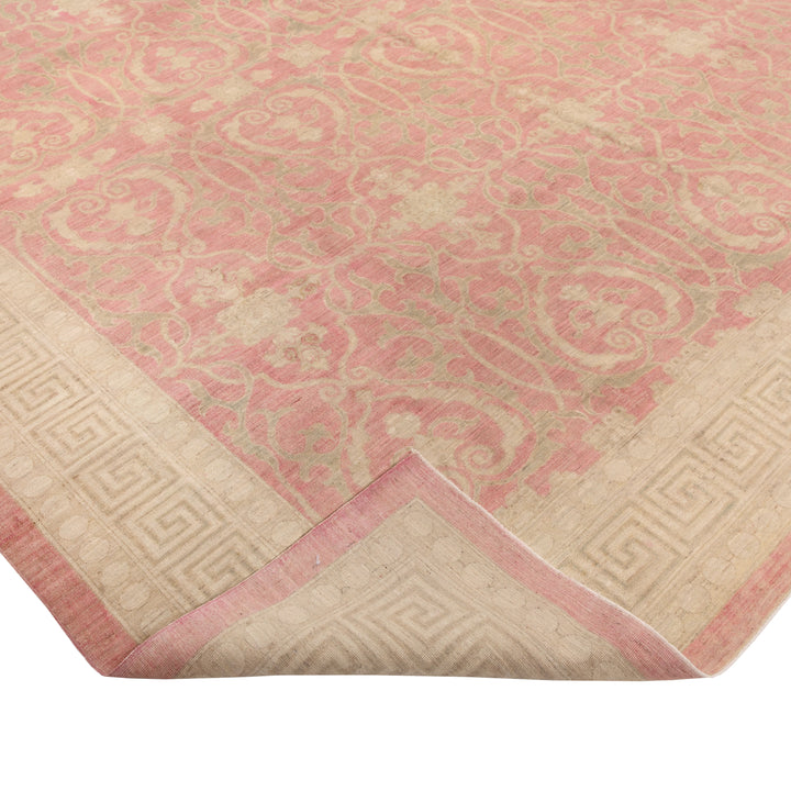 Red Vintage Traditional Wool Cotton Blend Rug - 10'2" x 12'1"