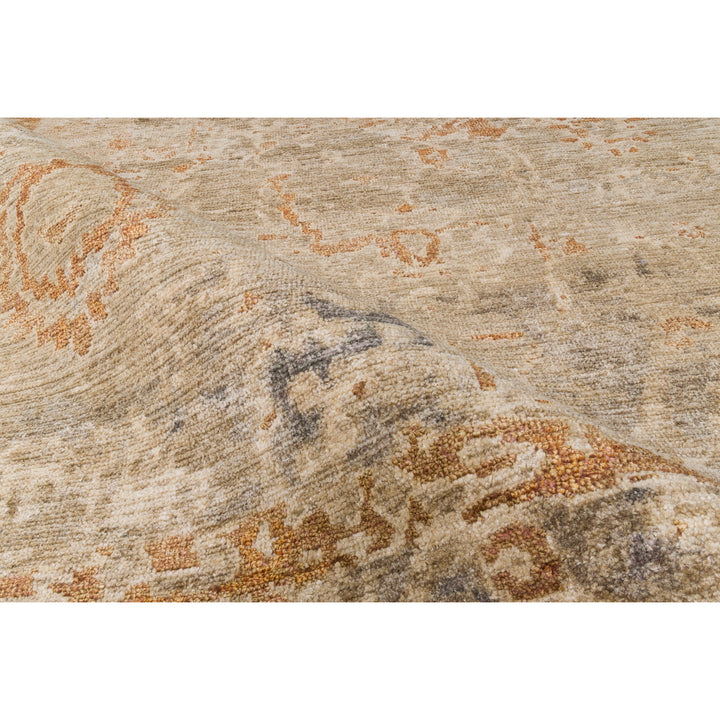 Natural Traditional Silk Wool Linen Blend Rug - 8' x 10'