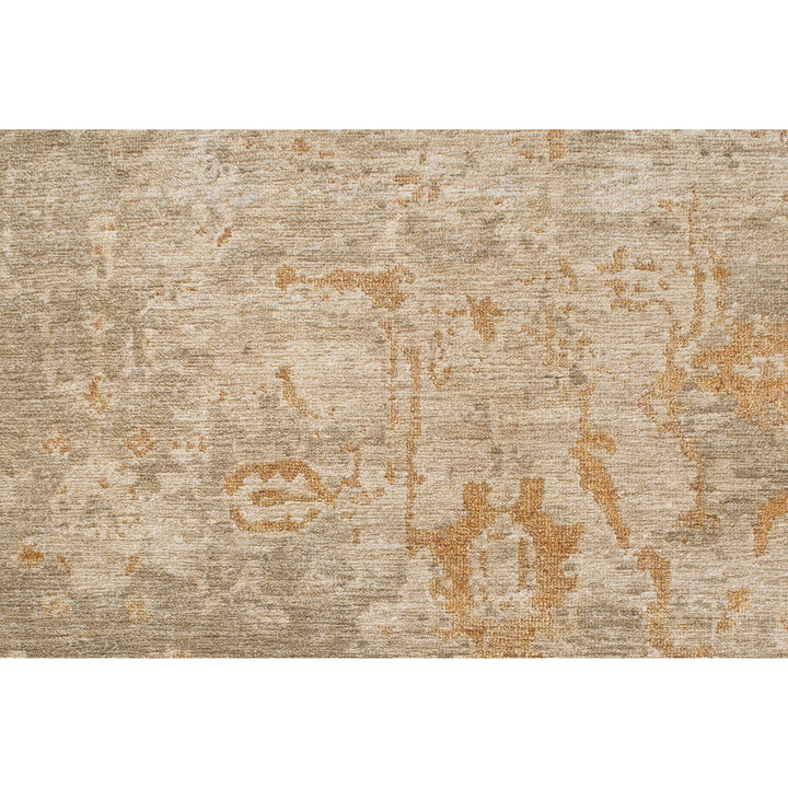Natural Traditional Silk Wool Linen Blend Rug - 8' x 10'