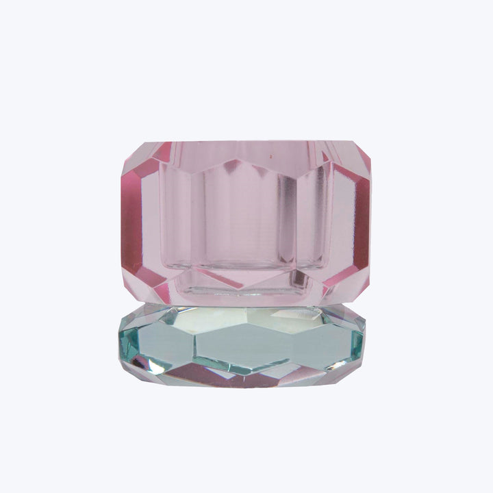 Two-Tone Crystal Candle Holder