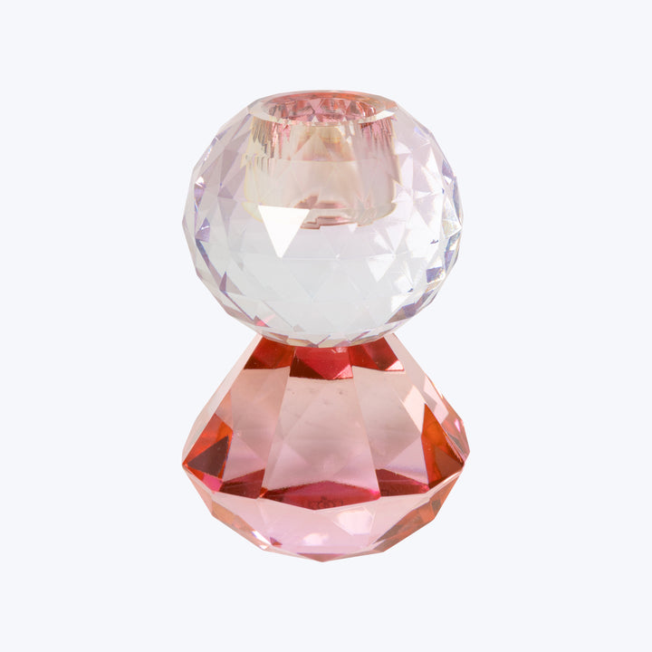 Stacked Crystal Candle Holder