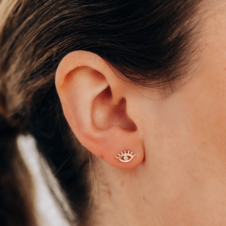 Evil Eye Diamond Lash Single Stud