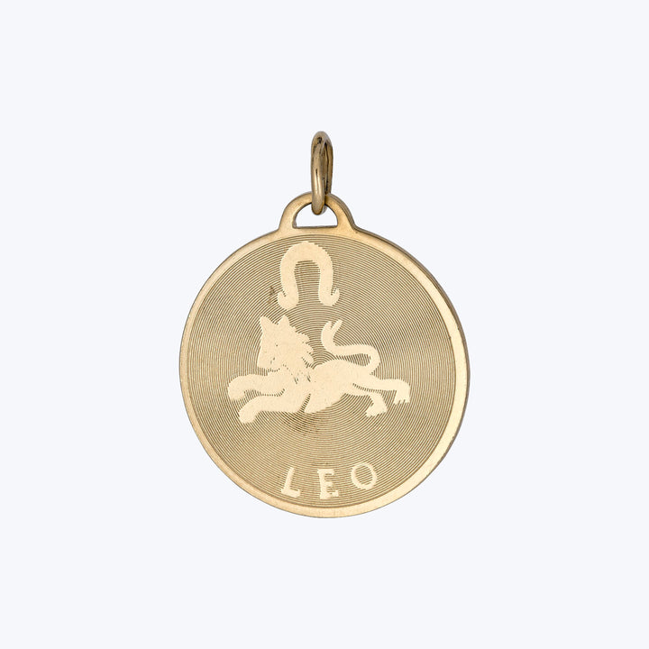 14K Gold Leo Astrological Charm Pendant 3.29grs