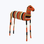Medium Orange Striped Beaded Horse
