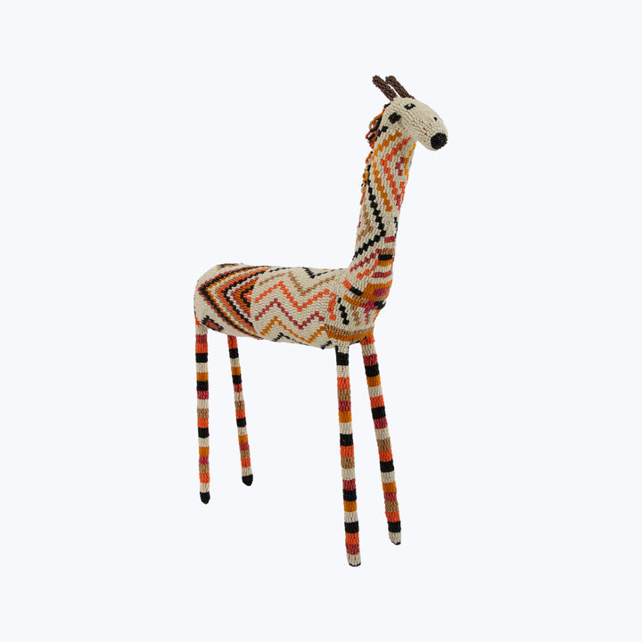 Large Orange Zig Zag Beaded Giraffe