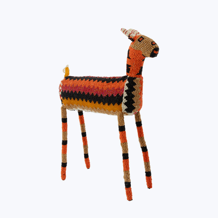 Large Orange Striped Beaded Antelope