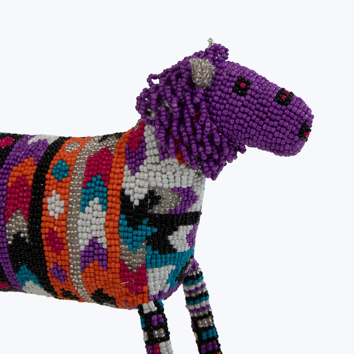 Small Multi Color Striped Beaded Lion