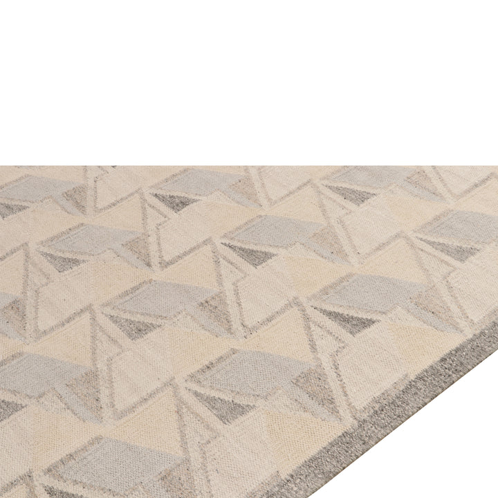 Grey Swedish Inspired Flatweave Wool Rug - 6' x 8'10"