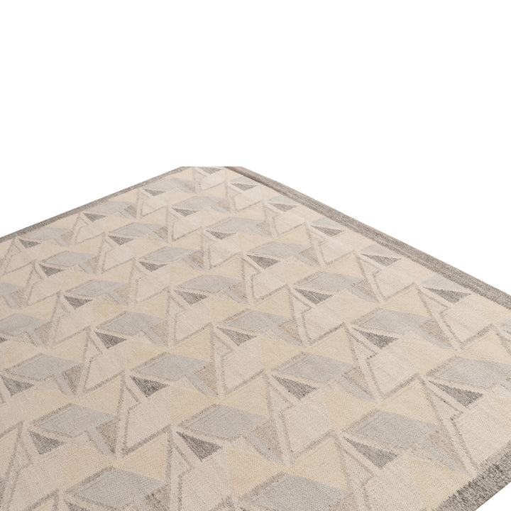 Grey Swedish Inspired Flatweave Wool Rug - 6' x 8'10"