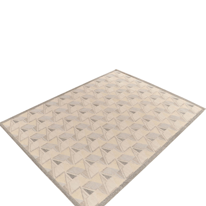 Grey Swedish Inspired Flatweave Wool Rug - 6' x 8'10"