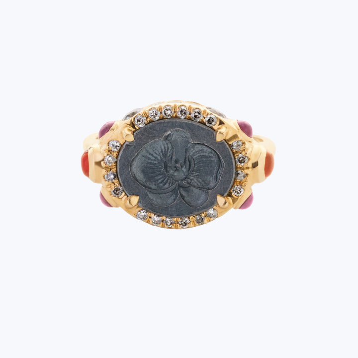 Image for WAITEMATĀ: Orchid Gemstone Signet Ring