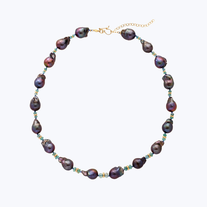 Image for KAREKARE FALLS: Paraíba Tourmaline and Pearl Strand Necklace