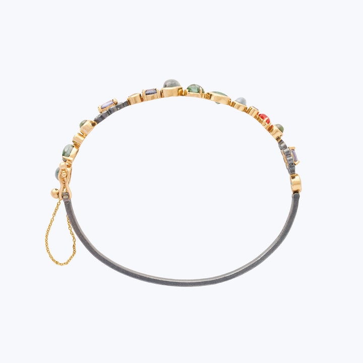 Image for MOUNT EDEN: Sapphire, Tourmaline, Opal and Diamond Cluster Bangle