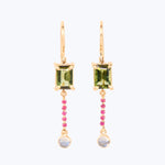 Image for HOLYROOD PALACE: Tourmaline, Ruby and Moonstone Earrings