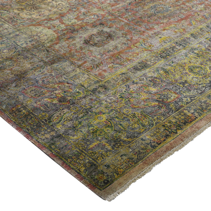 Multicolored Alchemy Traditional Silk Rug - 9'1" x 12'7"