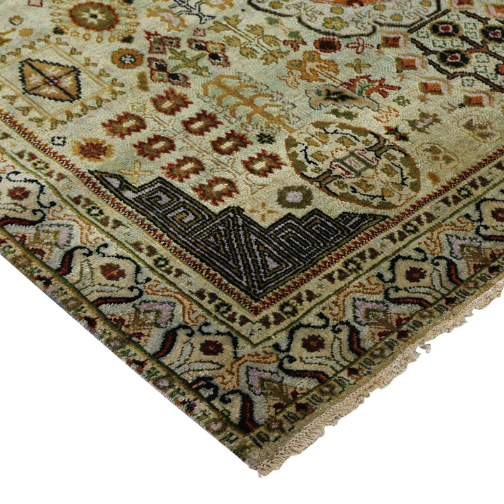 Yellow Alchemy Traditional Silk Wool Blend Rug - 5'9" x 8'9"