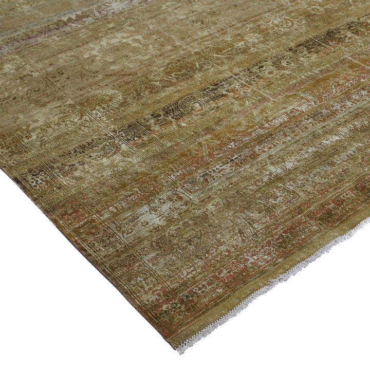 Brown Alchemy Traditional Silk Wool Blend Rug - 7'9" x 11'4"