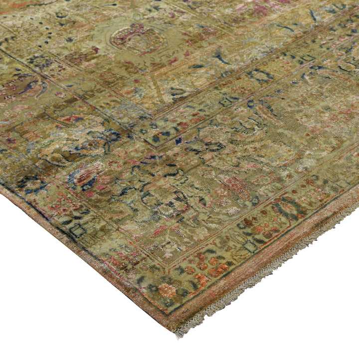 Gold Alchemy Traditional Silk Wool Blend Rug - 8'8" x 13'5"