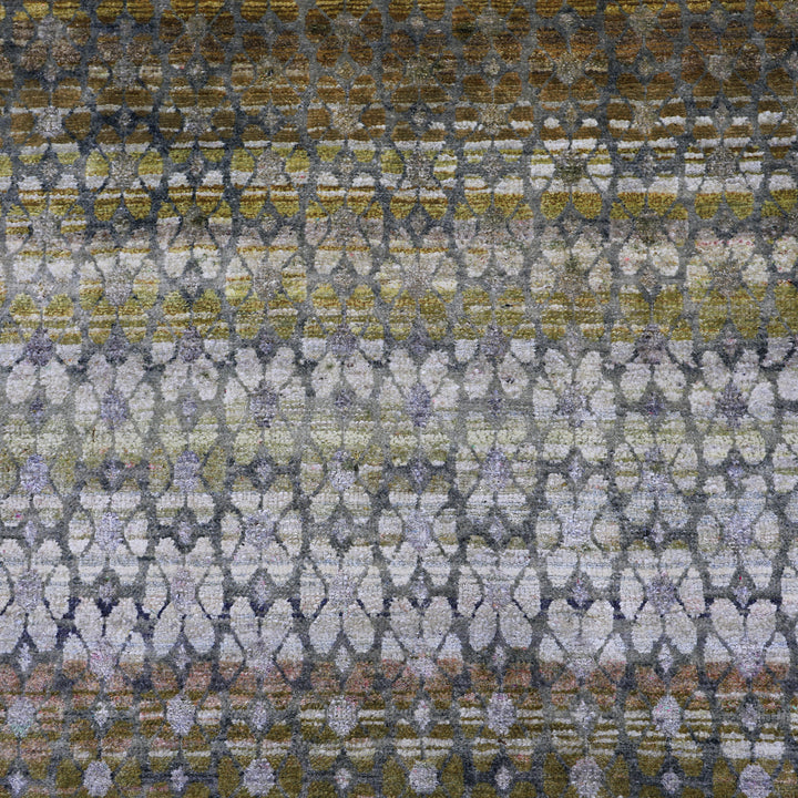 Brown Alchemy Contemporary Silk Wool Blend Rug - 8'8" x 12'2"