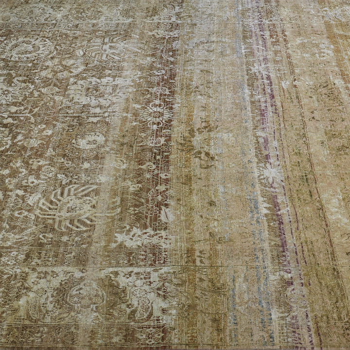 Brown Alchemy Traditional Silk Wool Blend Rug - 7'9" x 11'4"