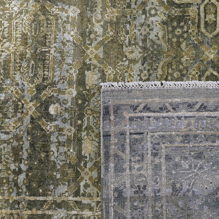 Brown Alchemy Traditional Silk Wool Blend Rug - 9'2" x 12'1"