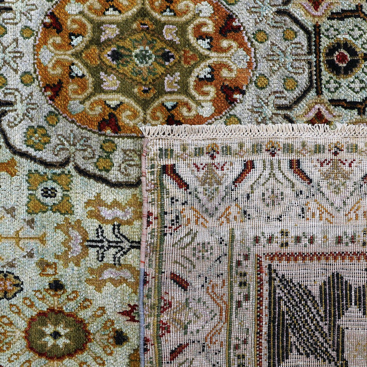 Yellow Alchemy Traditional Silk Wool Blend Rug - 5'9" x 8'9"