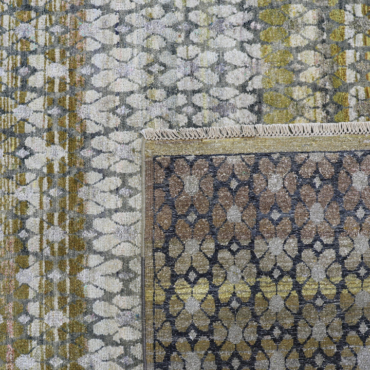 Brown Alchemy Contemporary Silk Wool Blend Rug - 8'8" x 12'2"