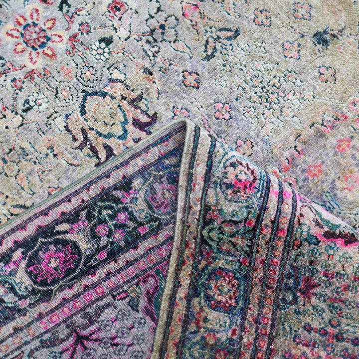 Pink Alchemy Traditional Silk Wool Blend Rug - 8'9" x 13'