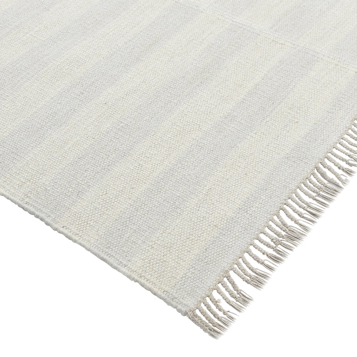 Ivory Flatweave Wool Cotton Blend Rug