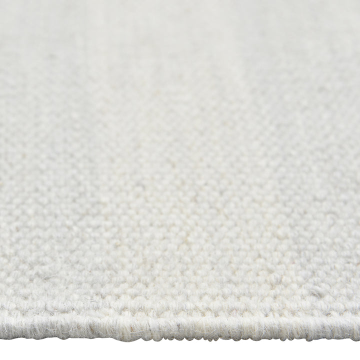 Ivory Flatweave Wool Cotton Blend Rug