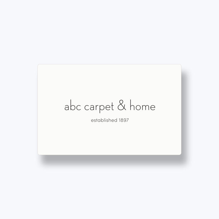 Minimalistic card design for abc carpet & home since 1897.