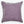 Soft purple velvet throw pillow with manufacturer's tag on side.