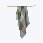 Mohair Buffalo Check Throw-Seafoam