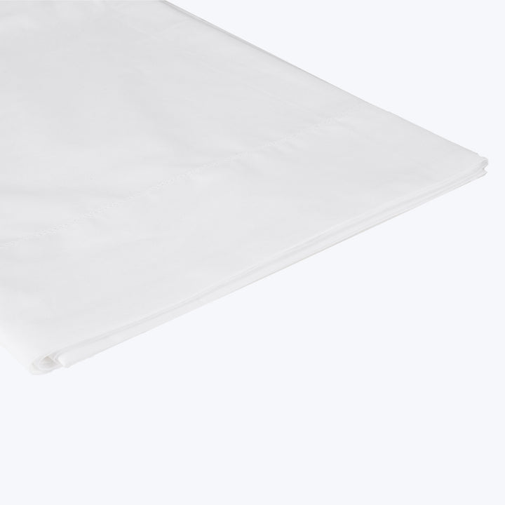 Layla Sateen Sheets, White-Flat Sheet-King
