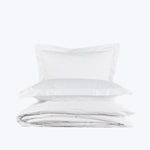 Layla Percale Duvet + Shams, White-Duvet-Queen
